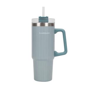 Mug isotherme avec paille acier inoxydable 0,9 litres Vert