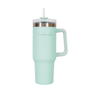 Mug isotherme avec paille acier inoxydable 1,18 litres bleu