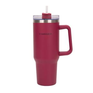 Mug isotherme avec paille acier inoxydable 1,18 litres Rouge
