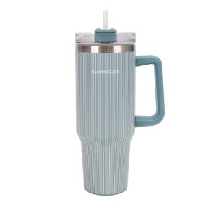 Mug isotherme avec paille acier inoxydable 1,18 litres Vert