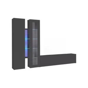 Mur en bois mélaminé noir anthracite