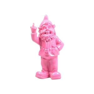 Nain de jardin en résine f*ck 16 x 12 x 32 cm fuschia