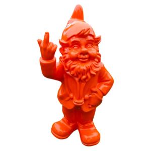 Nain de jardin en résine f*ck 16 x 12 x 32 cm jaune