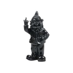 Nain de jardin en résine f*ck 16 x 12 x 32 cm noir