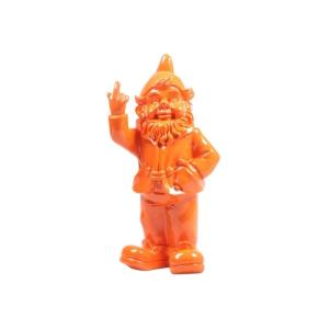 Nain de jardin en résine f*ck 16 x 12 x 32 cm orange
