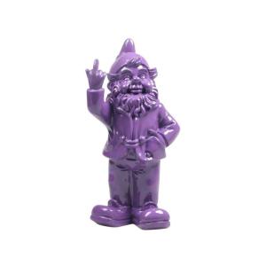 Nain de jardin en résine f*ck 16 x 12 x 32 cm violet