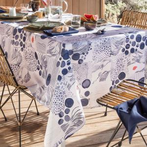 Nappe 160x160 bleu en coton