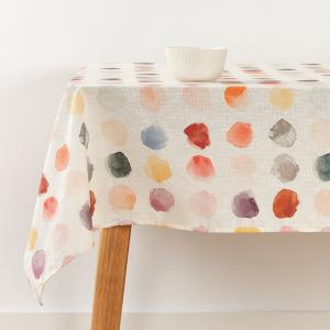 Nappe anti-taches en coton á points aquarelle multicolore 1…