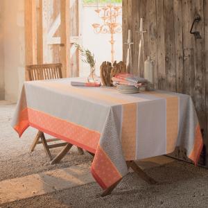 Nappe carrée  pur coton orange 155x155 cm