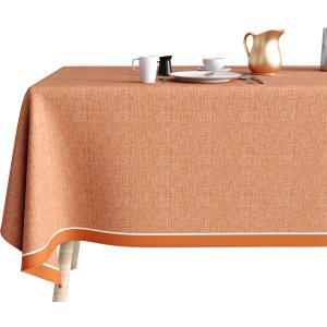 Nappe Coton Anti Tache 140x200 Chambray Terracotta