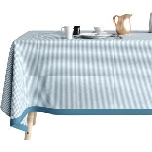 Nappe Coton Anti Tache 140x200 Vichy Bleu