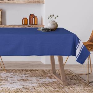 Nappe coton bleu grec 150x250