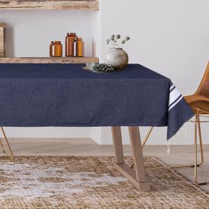 Nappe coton bleu jean 150x250