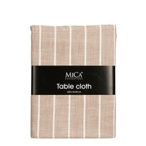 Nappe de table en coton biologique beige et blanc 250x140