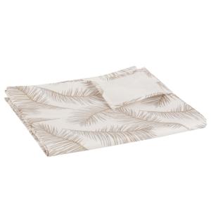 Nappe en coton enduit imprimé feuillages 140x250