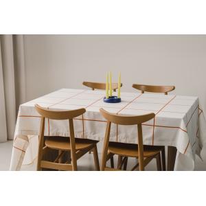 Nappe en coton et lin, orange, 140x250 cm