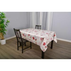 Nappe en toile cirée rectangulaire beige 140 x 250 cm