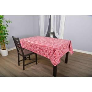 Nappe en toile cirée rectangulaire rouge 140 x 200 cm