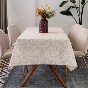 Nappe enduite anti-taches en coton Beige 300x155