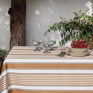 Nappe enduite coton Marron 160x160 cm