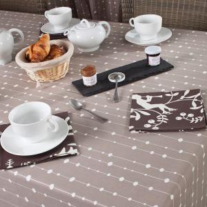 Nappe enduite ronde 160 x 160 cm marron