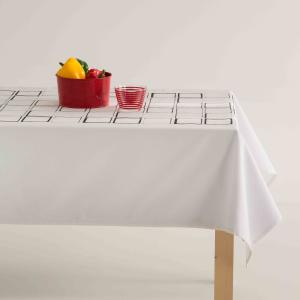 Nappe imprimée noir avec traitement anti-taches en coton 14…