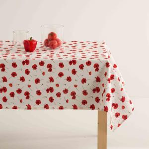 Nappe imprimée rouge avec traitement anti-taches en coton 1…