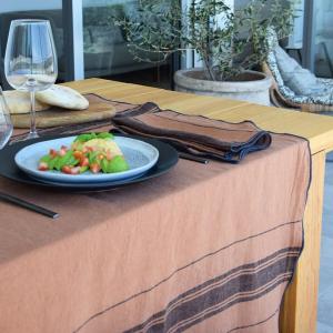 Nappe lin Marron 160x160 cm