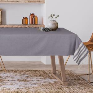 Nappe lurex coton gris moyen / argent 150x250