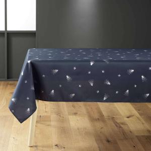 Nappe rectangle antitache sapins bleu 150 x 300 cm