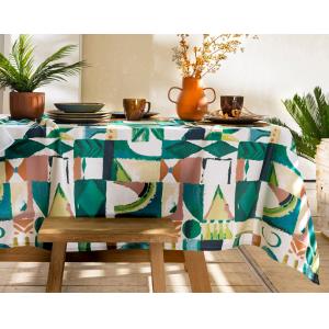 Nappe rectangulaire 140x250 verte en coton