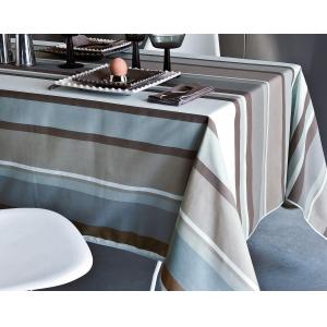 Nappe rectangulaire bleu grisé en coton 150x300