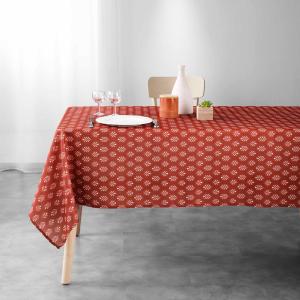 Nappe rectangulaire esprit nature polyester terracotta 145x…