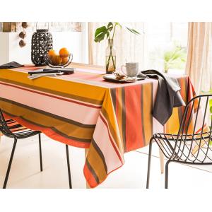 Nappe rectangulaire orange terracotta en coton 150x250