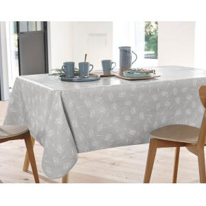 Nappe ronde gris perle en à motifs 150x150