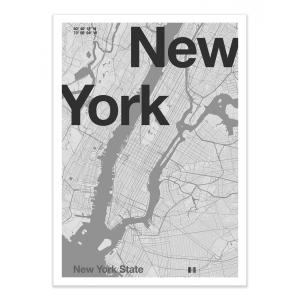 NEW-YORK MINIMALIST MAP - Affiche d'art 50 x 70 cm