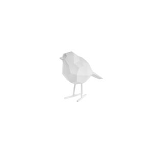 Oiseau en résine mat origami 17cm blanc