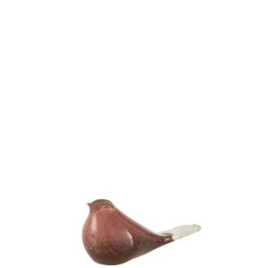 Oiseau en verre rose 20x8x9 cm