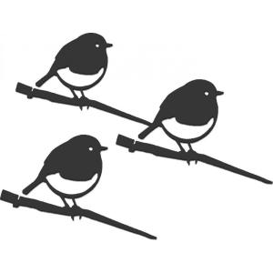 Oiseaux à planter mini rouge -gorge en acier corten (lot de…