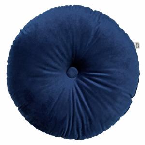 OLLY - Coussin rond en velours Insignia Blue 40 cm