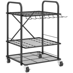 Organisateur d'outils de jardin 40 compartiments roues méta…