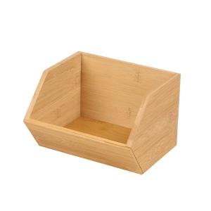 Organisateur empilable en bambou l. 16 x l. 18 x h. 12 cm