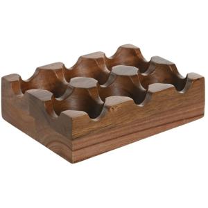 Organisateur pour 6 oeufs en bois d'acacia 15x10x4cm