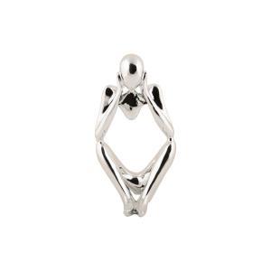 Ornement polyrésine argent 12.5x10x23.5cm