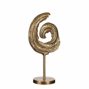 Ornement sur pied en aluminium doré H46