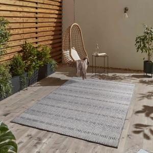 OVA - Tapis Extérieur,Intérieur Tissé Plat - Gris & Crème 1…
