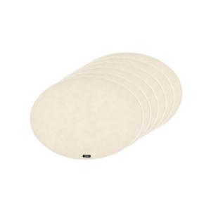 Ovaler Tischset - 6er-Set - Recycelter Filz in Beige