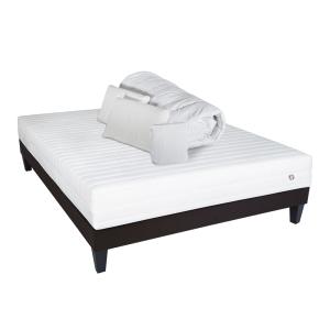 Pack  140x190 cm  Matelas Latex   Sommier Bois   Accessoires