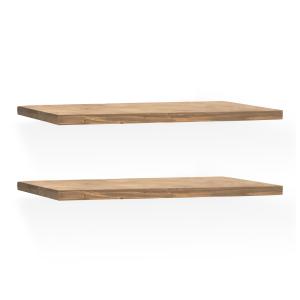 Pack 2 étagères en bois couleur chêne foncé 140cm