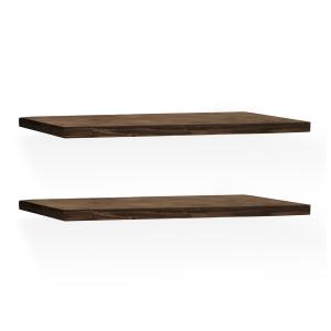 Pack 2 étagères en bois couleur noyer 60cm